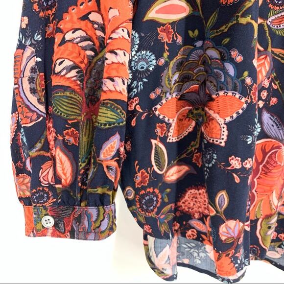 Ann Taylor LOFT Floral Pink Blue Blouse Size Small - Picture 2 of 6